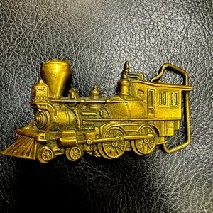 Vintage Baron Buckle Locomotive Train Engine 6101 Solid Brass Belt Buckle 1978